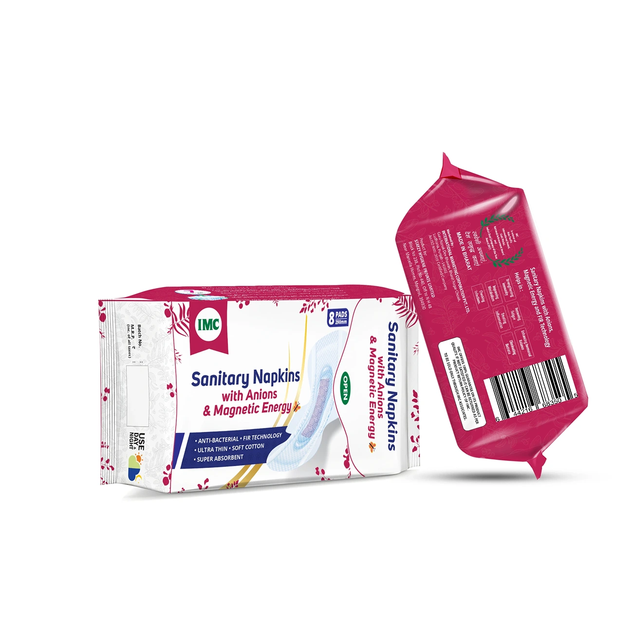 Sanitary Napkins with Anions & Magnetic Energy